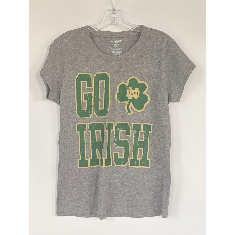 Pro Edge Notre Dame Fighting Irish Go Irish Graphic T-Shirt Gray Womens Large